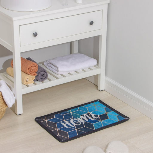 Коврик для ванной Доляна Кубы, 4060 см, чёрно-синий