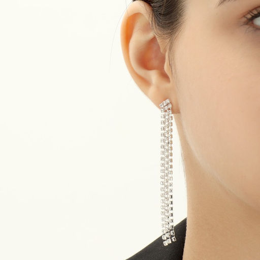 Набор 2 предмета: серьги, колье «Лёд» косичка, 80 см, цвет белый в серебре, 80 см