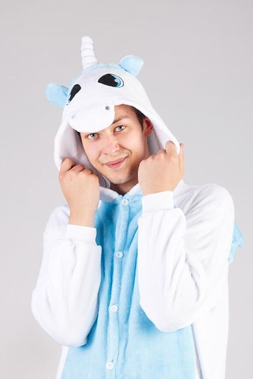 Пижама кигуруми голубой Единорог с крыльями