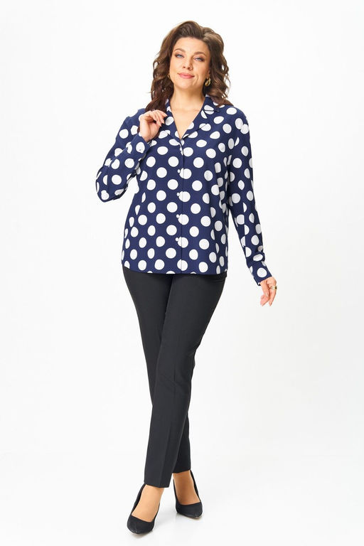 Блуза Svetlana Style 2173 синий+горох
