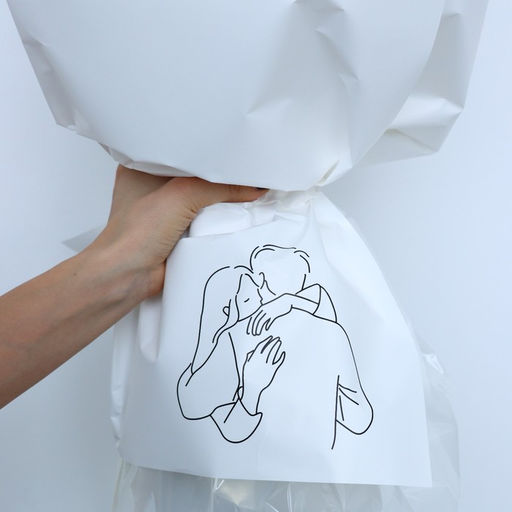 Цена за 10 шт. Плёнка двухсторонняя Love you, белый, 56 56 см - Дарите счастье фото 11