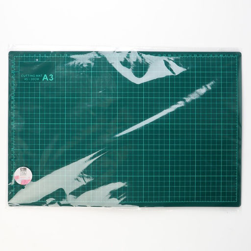 Мат для резки, трёхслойный, двусторонний, 45×30 см, А3, зелёный