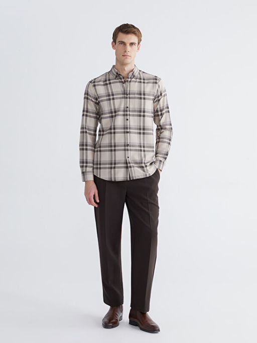 Regular Fit Uzun Kollu Ekose Erkek G?mlek