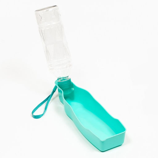Автопоилка прогулочная с фигурной бутылочкой, 450 мл, бирюзовая - Пижон фото 2