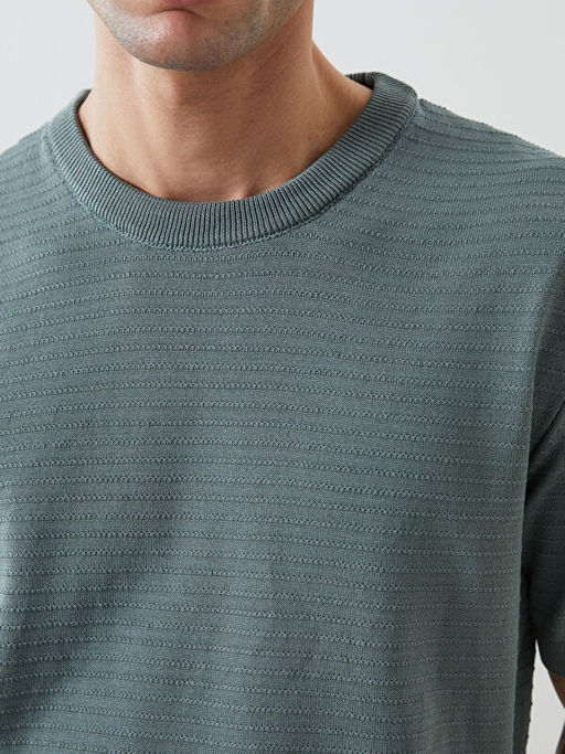 Bisiklet Yaka K?sa Kollu Erkek Triko Kazak