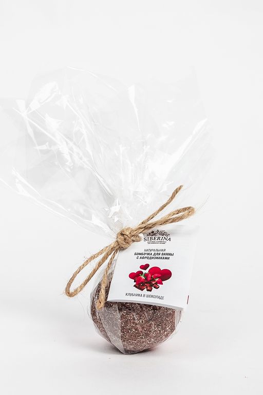 Бомбочка для ванны с афродизиаками Клубника в шоколаде - Siberina фото 3