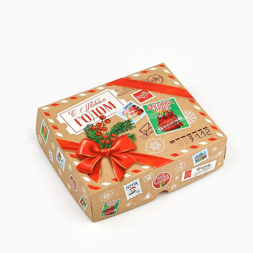 Цена за 5 шт. Упаковка для кондитерских изделий «Новогодняя почта», 20×17×6 см