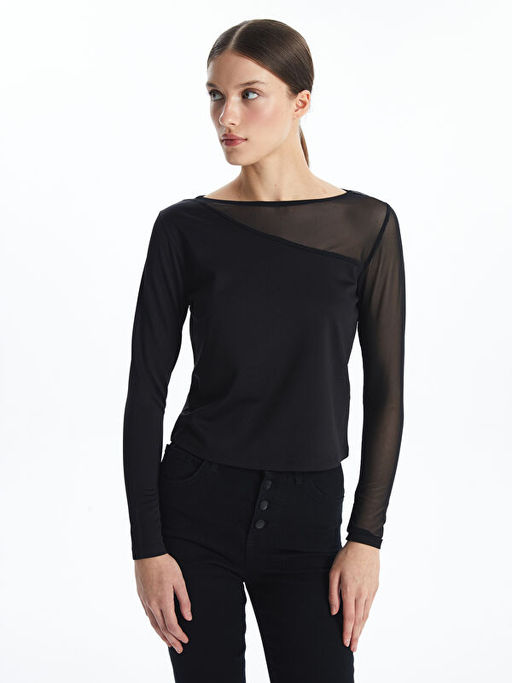 Bisiklet Yaka ?nterlok Kad?n Bluz