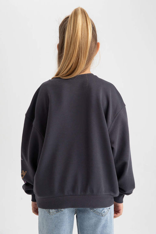 Толстовка с принтом для девочек с круглым вырезом - Defacto фото 6