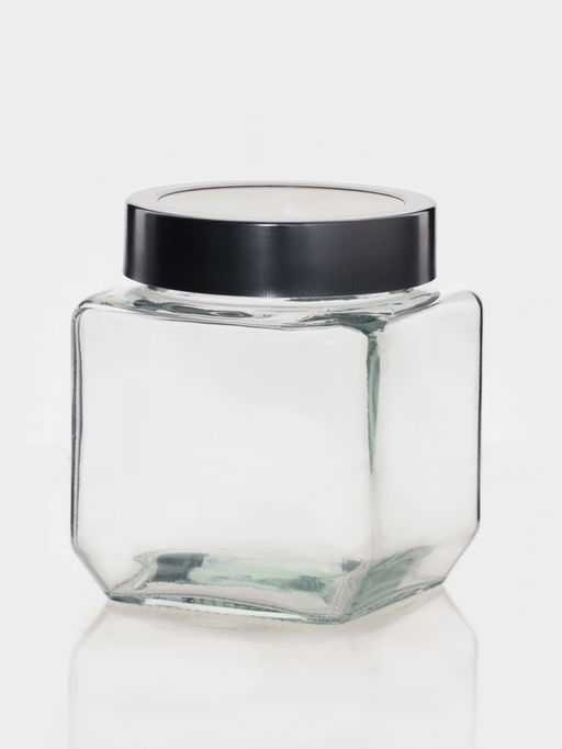 Банка для сыпучих Доляна «Призма», 500 мл, 9×10.5 см, с металлической крышкой, стекло, прозрачная