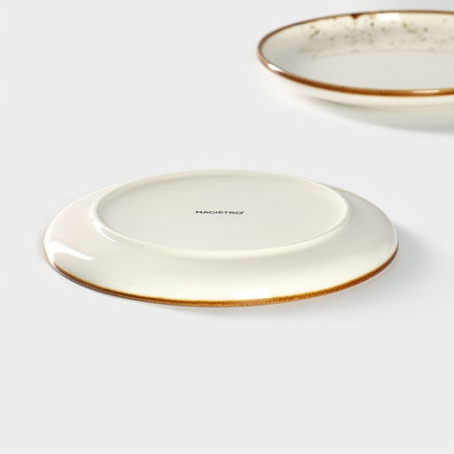 Набор тарелок десертных Magistro «Церера», 2 шт., d=18 см, фарфор, белые