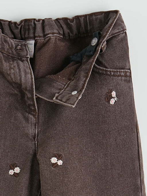 Beli Ayarlanabilir Lastikli K?z ?ocuk Jean Pantolon