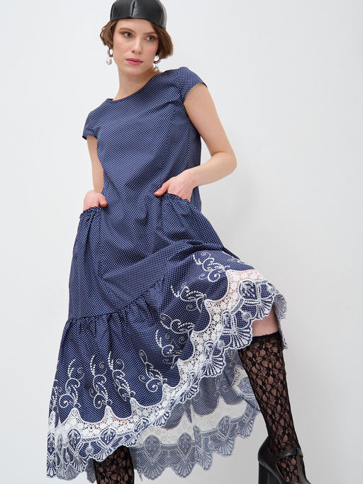 Платье миди с кружевом OD-269-3