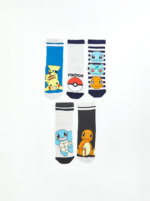 Pikachu Desenli Erkek ?ocuk Soket ?orap 5li