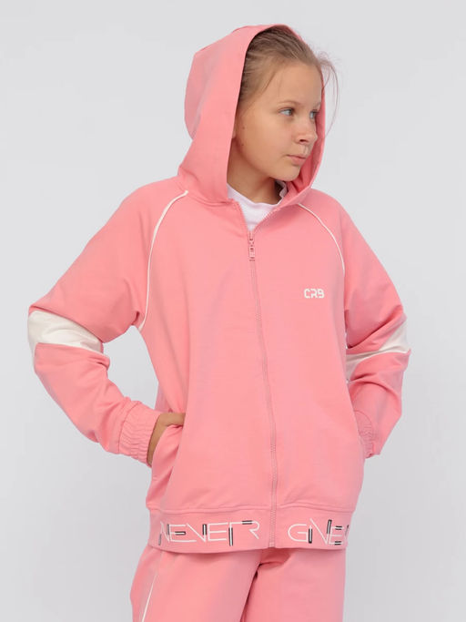 CRB wear/!CWJG 90116-27 Костюм для девочки (толстовка, брюки),розовый/Ex.Cherubino фото 2