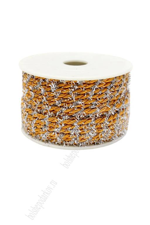 Шнур в бобине с люрексом 3 мм*20 ярд (SF-225) оранжевый