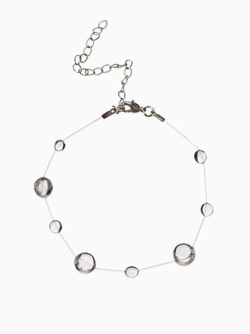 Браслет на леске «Капля росы», былый в серебре