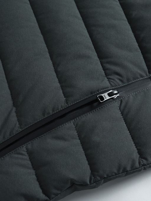 Куртка мужская гибридная стёганая с капюшоном с графеновой подкладкой цвета хаки 9627_1Kh