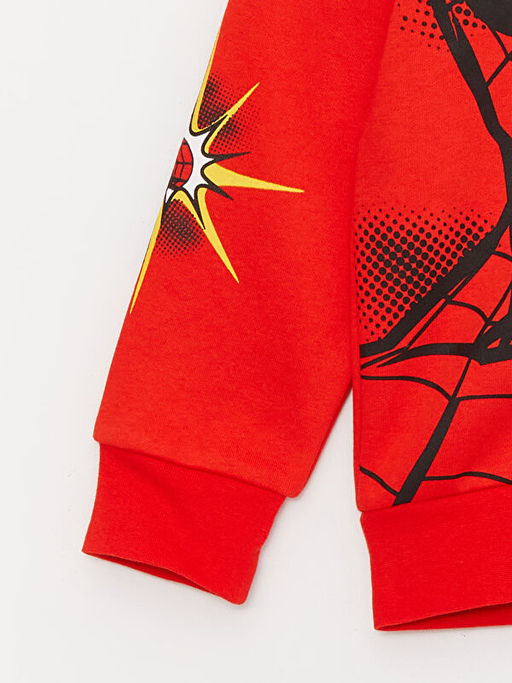 Kap??onlu Spiderman Bask?l? Uzun Kollu Erkek ?ocuk Fermuarl? Sweatshirt - Waikiki фото 3