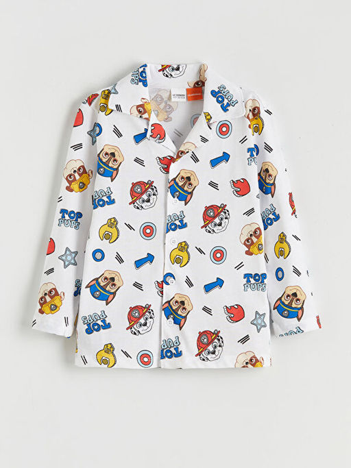 Paw Patrol Bask?l? Erkek ?ocuk Penye Pijama Tak?m?