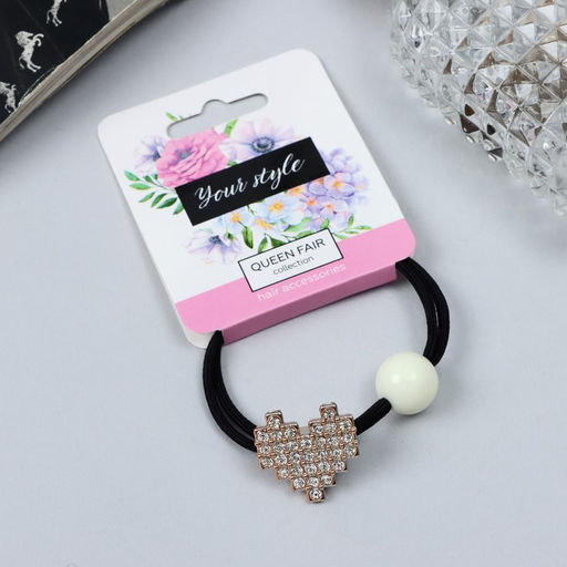 Цена за 6 шт. Резинка для волос «Нонна», сердце, 5 см