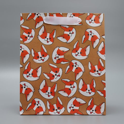 Пакет крафтовый вертикальный Пёсик, ML 23 27 11.5 см - Дарите счастье фото 2