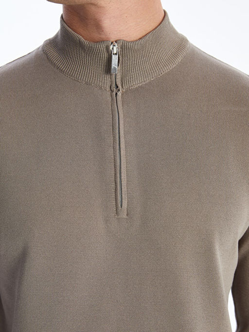 Dik Yaka Uzun Kollu Erkek Triko Kazak