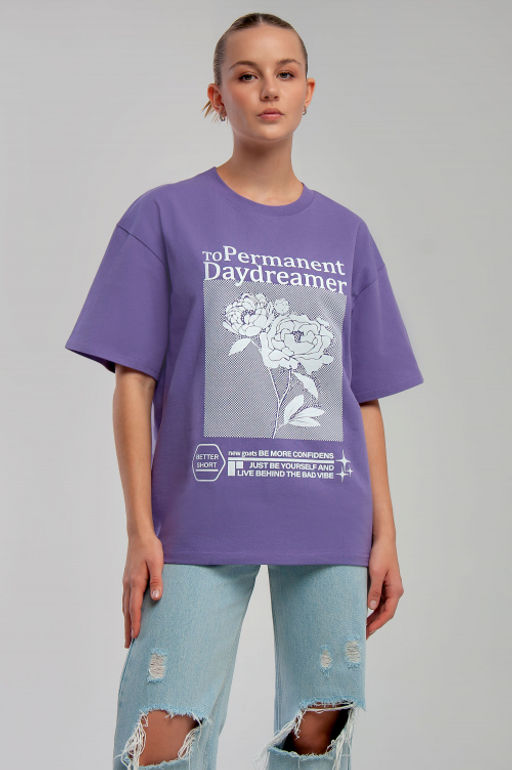 Арт. 31130 Футболка женская оверсайз 44-52 (5 шт) Цвет:сиреневый - Калинка фото 6