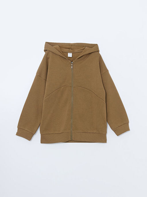 Kap??onlu Erkek ?ocuk Fermuarl? Sweatshirt