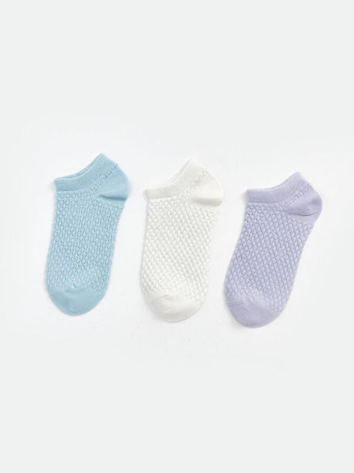 Kendinden Desenli Kad?n Patik ?orap 3l?