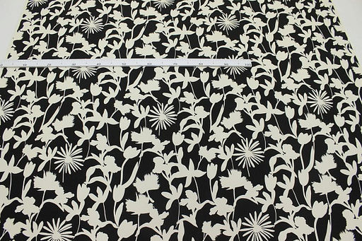 Штапель Цветочный силуэт цв.черный, ш.1.45м, вискоза-100%, 100гр/м.кв - Купава фото 3