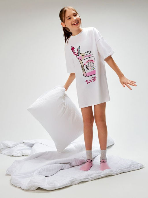 ACOOLA / Ночная сорочка детская для девочек Chad2 белый  фото 2