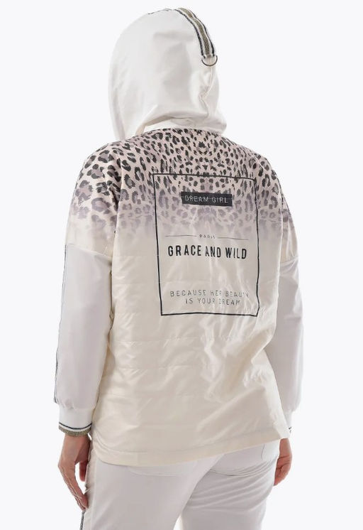 Толстовка из футера комбинированного с принтованной плащевой тканью - А+б коллекция фото 40