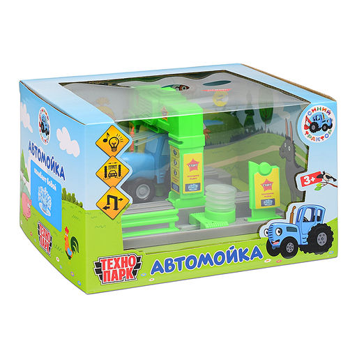 Игрушка пластик свет-звук Автомойка с водой 21 см, коробка