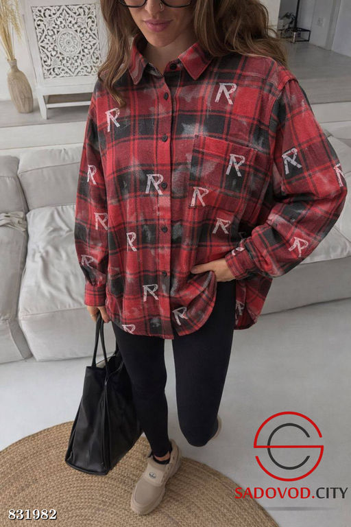 Рубашка женская в клетку