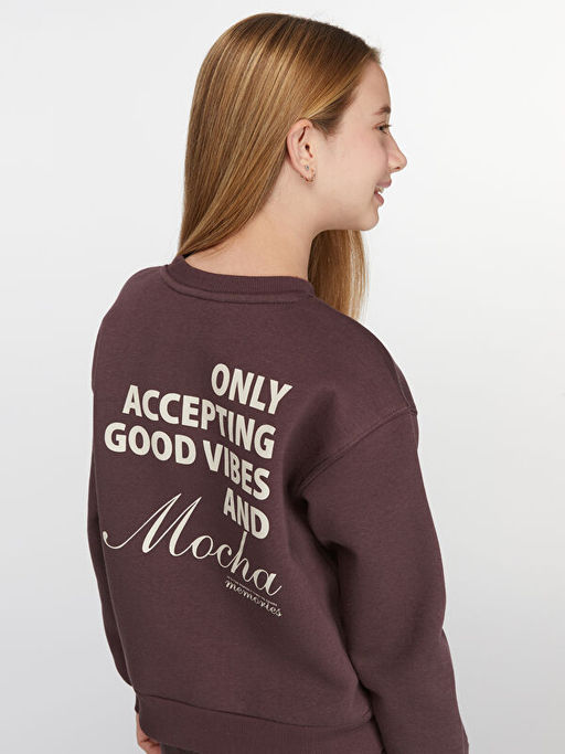 S?rt Bask?l? K?z ?ocuk Sweatshirt