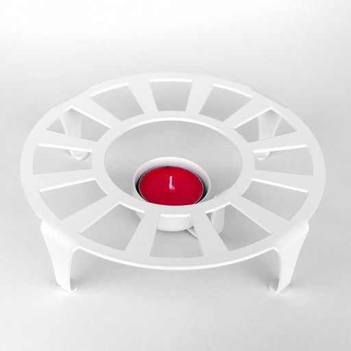 Подставка для подогрева пищи (мармит) металлическая д18,6см, h4,6см, полимерная покраска, белый (Россия) - Домашняя мода фото 2