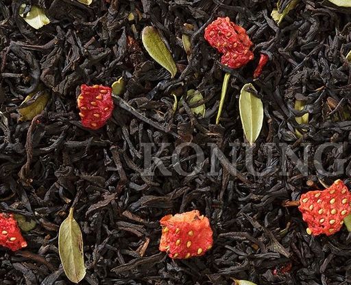 Чай Конунг чёрный Клубника со взбитыми сливками, 500 гр