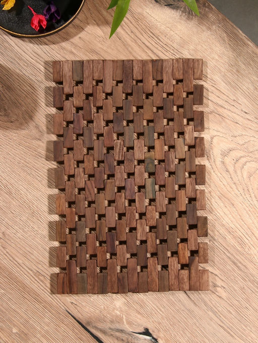 Коврик из тикового дерева, 30×20×0.7 см