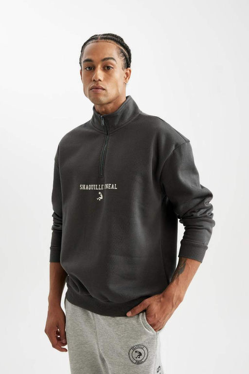 DeFactoFit Shaquille ONeal Толстовка свободного покроя с воротником-стойкой и застежкой-молнией  фото 6