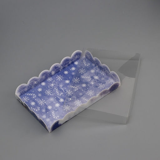 Цена за 5 шт. Коробка для печенья, кондитерская новогодняя упаковка «С Новым годом!», 22×15×3 см