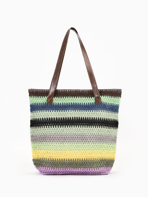 Сумка пляжная на молнии, на подкладке, зелёная/синяя/чёрная - Simaland фото 5