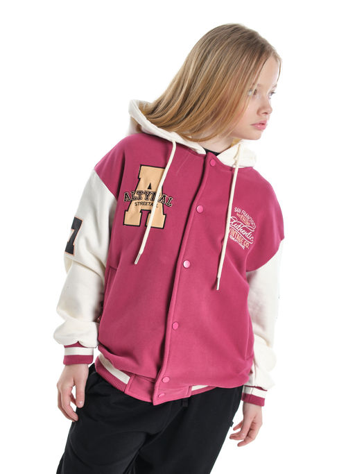 Толстовка с капюшоном с принтом 33-7647 красный - Mini maxi фото 10