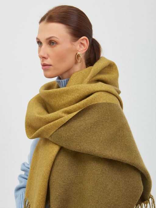 В составе шерсть и кашемир! теплый двусторонний палантин - Tantino фото 8