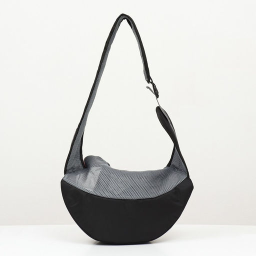 Сумка-переноска Слинг с креплением для ошейника, 45 х 11 х 24 см, бело-серая - Пижон фото 5