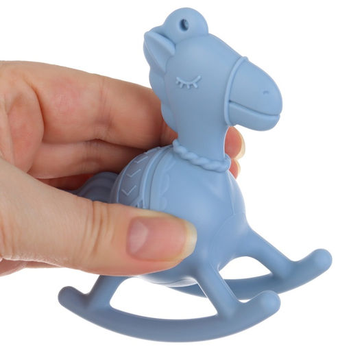 Игрушка - прорезыватель силиконовый с погремушкой Крошка Я Лошадка, от 3 мес., голубой