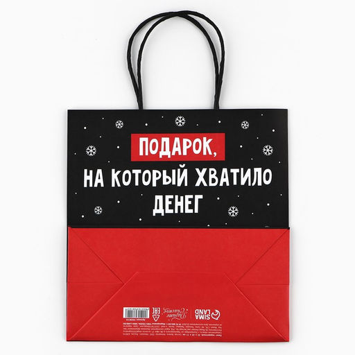 Цена за 2 шт. Пакет подарочный новогодний «Подарок», 22×22×11 см