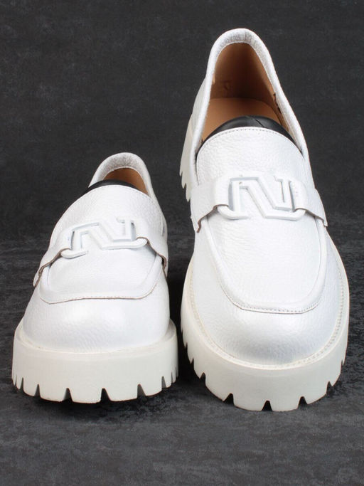 03-HP9967B WHITE Лоферы женские (натуральная кожа)