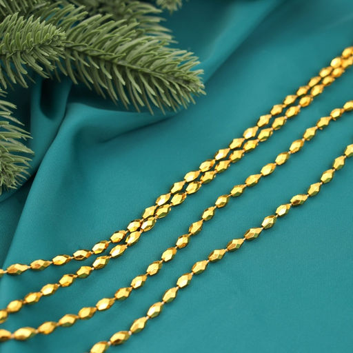 Цена за 4 шт. Бусы на ёлку Овалы грани, 2 м, d=3 мм, золотистый - Зимнее волшебство фото 2