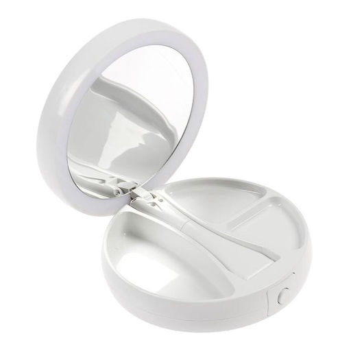 Зеркало Luazon KZ-09, подсветка, настольное, 30×16×16 см, увеличение × 10, USB, белое